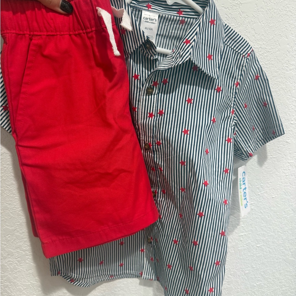 Carter's Button Down Shirt + Shorts [NWT] - Picture 2 of 3